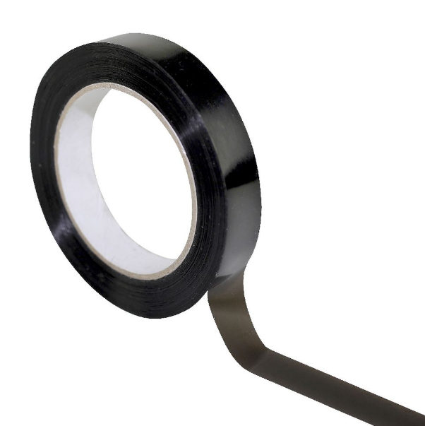 TAPE STRAPPING 19MM X 66M BLACK NON STRETCH 